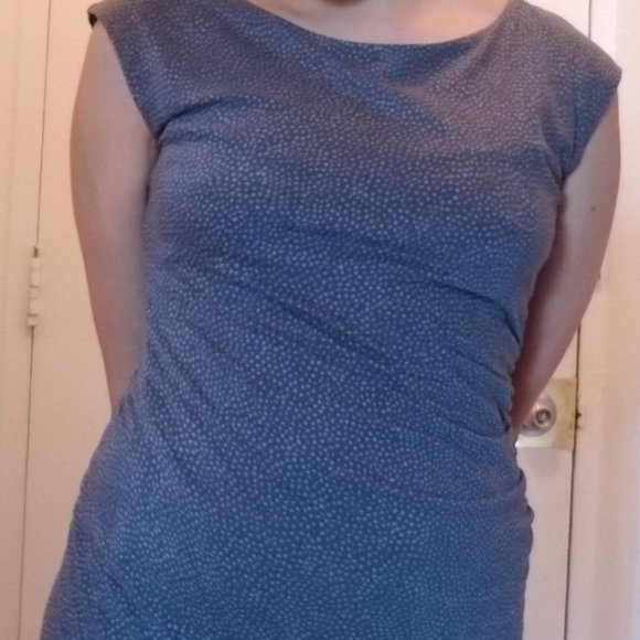 LOFT Sz Small Petite Blue Floral Shift Dress - Picture 2 of 3